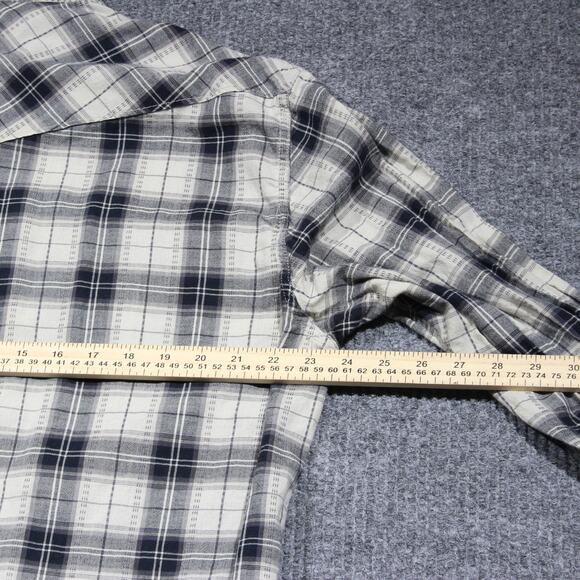 VTG Lucky Brand Mens Button Down Madras Plaid Shirt Mens XL Western Pearl Snap - Picture 6 of 7